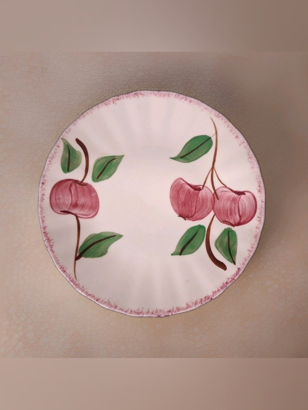 VTG Blue Ridge Southern Potteries - "Crab Apple" Hand-Painted 6.25" Bread Plate